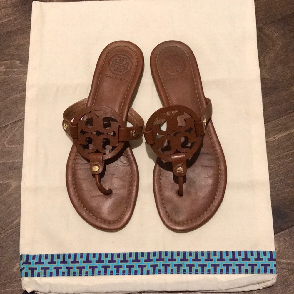 Tory Burch Miller Sandal Size 7.5 Vintage Vachetta